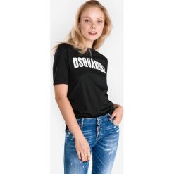 DSQUARED2 Koszulka Czarny. Czarne koszulki damskie Dsquared2, m, z nadrukiem, z bawełny, bez kołnierzyka. Za 964,95 zł.