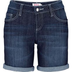 Wygodne bermudy dżinsowe ze stretchem bonprix ciemnoniebieski. Niebieskie jeansy damskie bonprix, z jeansu. Za 59,99 zł.