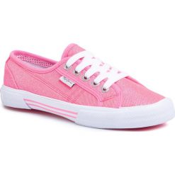 Tenisówki PEPE JEANS - Aberlady Crystal PLS30950 Neon Pink 335. Różowe półbuty damskie Pepe Jeans, na co dzień, bez wzorów, z jeansu, bez obcasa, na płaskiej podeszwie, bez zapięcia. W wyprzedaży za 169,00 zł.