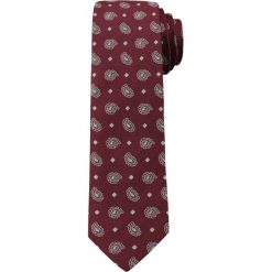 Stylowy Krawat Męski, PAISLEY - 6 cm - Angelo di Monti, Bordowy KRADM1366. Czerwone krawaty męskie Angelo di Monti, bez wzorów, eleganckie. Za 25,00 zł.