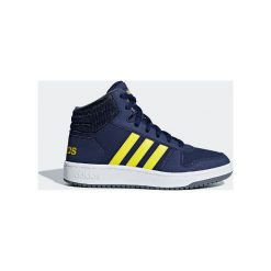 Buty adidas Hoops Mid 2.0 K (B75745). Żółte buty chłopięce sportowe Adidas, z materiału, bez zapięcia. Za 129,99 zł.