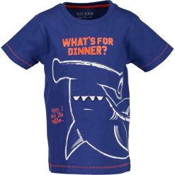 Blue Seven - T-shirt dziecięcy 92-128 cm. Niebieskie t-shirty chłopięce Blue Seven, z nadrukiem, z bawełny, bez rękawów. W wyprzedaży za 34,90 zł.