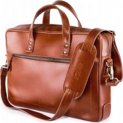 SKÓRZANA TORBA NA LAPTOPA SOLIER SL04 WATERFORD VINTAGE BRĄZ. Pomarańczowe torby na laptopa Tagless, bez wzorów, ze skóry, vintage. Za 511,68 zł.