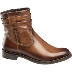 Botki damskie 5th Avenue brązowe. Pomarańczowe botki damskie 5th Avenue, ze skóry, bez obcasa, na obcasie, bez zapięcia. Za 239,90 zł.
