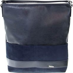 Torebka damska worek shopper MILTON ML13 granatowa - Granatowy. Niebieskie torby damskie na zakupy Milton, w paski. Za 119,99 zł.
