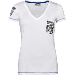 T-shirty damskie: Koszulka „Blue Palms” w kolorze białym