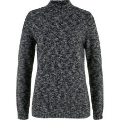 Sweter ze stójką bonprix czarno-szary melanż. Czarne swetry klasyczne damskie bonprix, ze stójką. Za 37,99 zł.