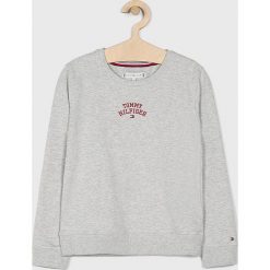 Tommy Hilfiger - Bluza dziecięca. Szare bluzy dziewczęce TOMMY HILFIGER, z nadrukiem, z elastanu, bez rękawów, bez kaptura. W wyprzedaży za 179,90 zł.