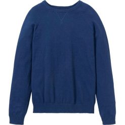 Sweter z kaszmirem bonprix niebieski melanż. Niebieskie swetry męskie bonprix, s, bez wzorów, z kaszmiru, bez kołnierzyka, bez kaptura. Za 109,99 zł.