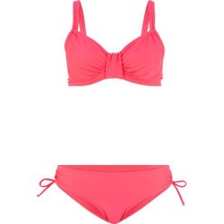 Bikini na fiszbinach (2 części) bonprix koralowy. Różowe stroje kąpielowe damskie bonprix, bez wzorów. Za 99,99 zł.