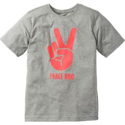 Koszulka bonprix jasnoszary melanż. Szare t-shirty chłopięce z nadrukiem marki bonprix. Za 22,99 zł.