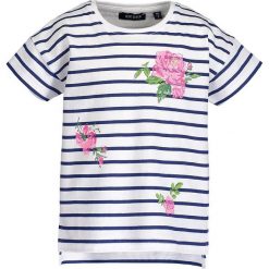 Blue Seven - Top dziecięcy 92-128 cm. Niebieskie bluzki dziewczęce Blue Seven, z bawełny, z okrągłym kołnierzem, z krótkim rękawem. W wyprzedaży za 29,90 zł.