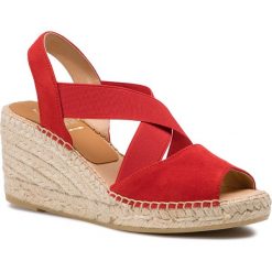 Espadryle KANNA - 19KV8071 Ante Rojo. Czerwone espadryle damskie marki Kanna, bez wzorów, ze skóry, bez obcasa, na obcasie. Za 309,00 zł.
