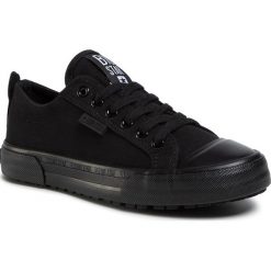 Trampki BIG STAR - FF274A080 Black. Czarne półbuty damskie BIG STAR, bez wzorów, z gumy, retro, bez obcasa, na płaskiej podeszwie, bez zapięcia. Za 119,00 zł.
