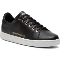 Sneakersy EMPORIO ARMANI - X3X061 XL815 K001 Black/Black. Czarne półbuty damskie Emporio Armani, ze skóry. W wyprzedaży za 519,00 zł.