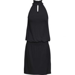 Sukienka z dekoltem halter bonprix czarny. Czarne sukienki damskie bonprix, bez wzorów, z elastanu, ze stójką, bez rękawów. Za 64,99 zł.