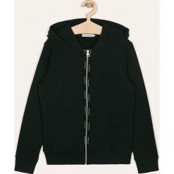 Calvin Klein Jeans - Bluza dziecięca 152-176 cm. Czarne bluzy dziewczęce Calvin Klein Jeans, bez wzorów, z bawełny, bez rękawów, z kapturem. W wyprzedaży za 269,90 zł.