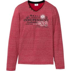 Shirt z długim rękawem melanżowy bonprix ciemnoczerwony melanż. Czerwone koszulki męskie bonprix, xl, z aplikacjami, z bawełny, bez kołnierzyka, z długim rękawem, długie. Za 32,99 zł.