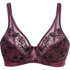Biustonosz bonprix oberżyna. Fioletowe biustonosze bonprix, z haftami. Za 37,99 zł.