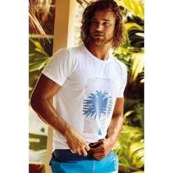 Męski T-shirt DAVID 52 Blue Palm Tree. Niebieskie podkoszulki męskie marki Astratex, m, z elastanu, z krótkim rękawem. Za 110,99 zł.