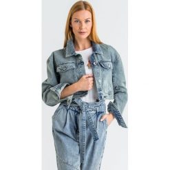 KATANA JEANSOWA PATRIZIA PEPE. Niebieskie kurtki damskie Patrizia Pepe, bez wzorów, z jeansu. Za 791,40 zł.