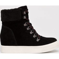 Steve Madden - Botki Windy. Czarne koturny damskie Steve Madden, bez obcasa, na obcasie, na sznurówki. W wyprzedaży za 219,90 zł.