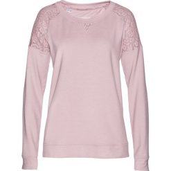 Bluzy damskie: Bluza z koronką bonprix matowy jasnoróżowy
