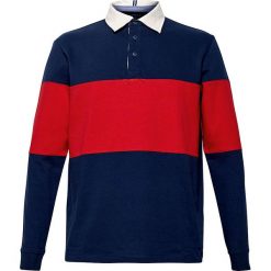Koszulka polo w kolorze granatowo-czerwonym. Niebieskie koszulki męskie Esprit Men, s, bez wzorów, z bawełny, polo, bez rękawów. W wyprzedaży za 65,95 zł.