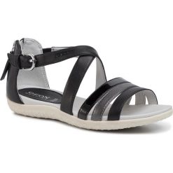Sandały GEOX - D Sand.Vega D D02R6D 054AJ C0005 Black/Dk Grey. Czarne klapki damskie Geox, bez wzorów, ze skóry ekologicznej, bez obcasa. W wyprzedaży za 179,00 zł.