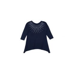 Bluzka luźna, w linii "A" we wzory. Niebieskie bluzki nietoperze TXM. Za 34,99 zł.