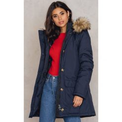 NA-KD Parka midi - Navy. Niebieskie parki damskie marki NA-KD, z satyny. Za 445,95 zł.