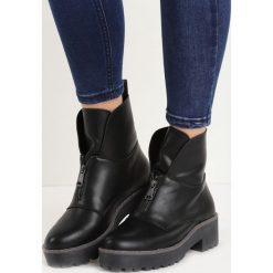 Czarne Botki September. Czarne botki damskie na zamek marki Born2be, militarne, na niskim obcasie. Za 99,99 zł.