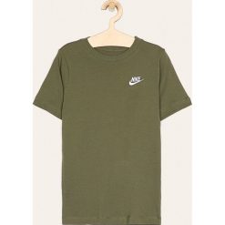 Nike Kids - T-shirt dziecięcy 128-170 cm. Zielone t-shirty chłopięce Nike Kids, bez wzorów, z bawełny, bez rękawów. Za 59,90 zł.