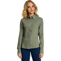 DIOR Tradycyjna koszula z ozdobną tasiemką - khaki. Żółte koszule damskie marki Moe, biznesowe. Za 129,00 zł.
