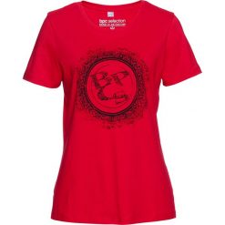 T-shirt bonprix czerwono-czarny. Czerwone t-shirty damskie bonprix. Za 29,99 zł.