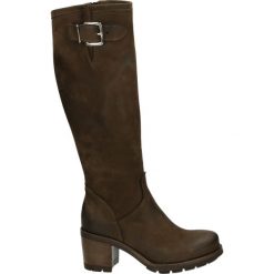 Kozaki - 2410 NAB TDM. Brązowe buty zimowe damskie Venezia, z nubiku. Za 499,00 zł.