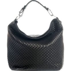 Shopper bag damskie: Skórzana torebka w kolorze czarnym – 48 x 40 x 13 cm