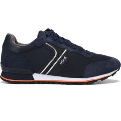 BOSS Hugo Boss Parkour Tenisówki Niebieski. Niebieskie trampki męskie BOSS Hugo Boss, bez wzorów, ze skóry, bez zapięcia. Za 759,95 zł.