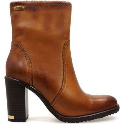 BOTKI DAMSKIE CARP B2360 BRĄZ. Botki damskie CARINII PLUS, ze skóry, bez obcasa, bez zapięcia. Za 229,00 zł.
