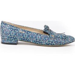 Kolorowe balerinki z frędzlami - skóra naturalna - model 046 - motyw etniczny. Szare baleriny damskie Zapato, bez wzorów, z jeansu, klasyczne, bez obcasa, na obcasie. Za 299,00 zł.
