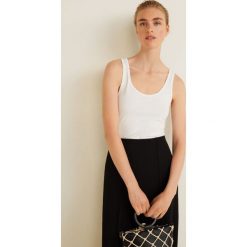 Mango - Top. Białe bluzki damskie marki Mango, s, z elastanu, casualowe, z okrągłym kołnierzem, bez rękawów. Za 29,90 zł.