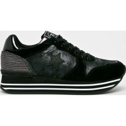 Trussardi Jeans - Buty. Czarne buty sportowe damskie Trussardi Jeans, bez wzorów, z jeansu, sportowe. W wyprzedaży za 399,90 zł.