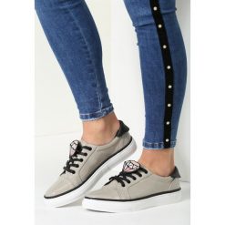 Szare Trampki Grey Think. Szare buty sportowe damskie Inny, z aplikacjami, na sznurówki. Za 59,99 zł.