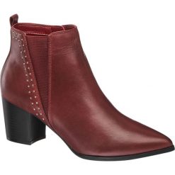 Botki damskie 5th Avenue czerwone. Czerwone botki damskie marki 5th Avenue, ze skóry, bez obcasa, na obcasie, na zamek. Za 299,90 zł.