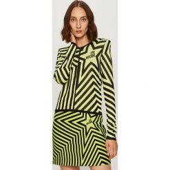 Love Moschino - Kardigan. Żółte swetry damskie Love Moschino, s, bez wzorów, z wiskozy, bez rękawów, bez kaptura. Za 1559,00 zł.
