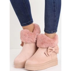 Buty zimowe damskie: Różowe Śniegowce Warm Up
