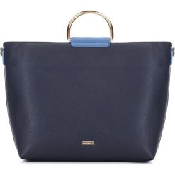 Torebka damska 88-4Y-216-7. Niebieskie torebki klasyczne damskie marki Wittchen, w paski, eleganckie, na ramię, bez dodatków. Za 299,00 zł.