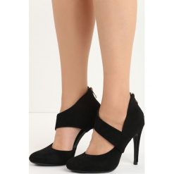 Czarne Szpilki Effy. Czarne szpilki Born2be, w paski, z okrągłym noskiem, na wysokim obcasie, na szpilce, z paskami. Za 49,99 zł.