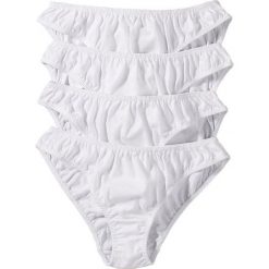 Figi damskie (4 pary) bonprix biały. Białe majtki damskie marki bonprix, bez wzorów, z bawełny. Za 35,96 zł.