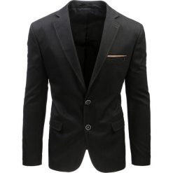 Marynarki męskie slim fit: Marynarka męska casual czarna (mx0373)